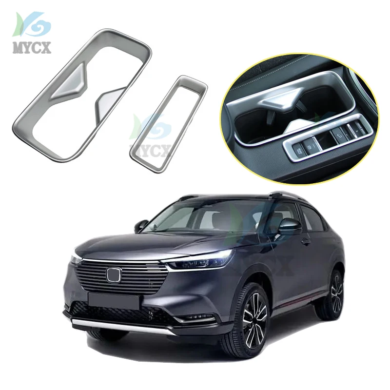 Cubierta de portavasos ABS cromado, decoración para Honda HR-V HRV VEZEL 2021 2022, accesorios de embellecedor Interior superposición