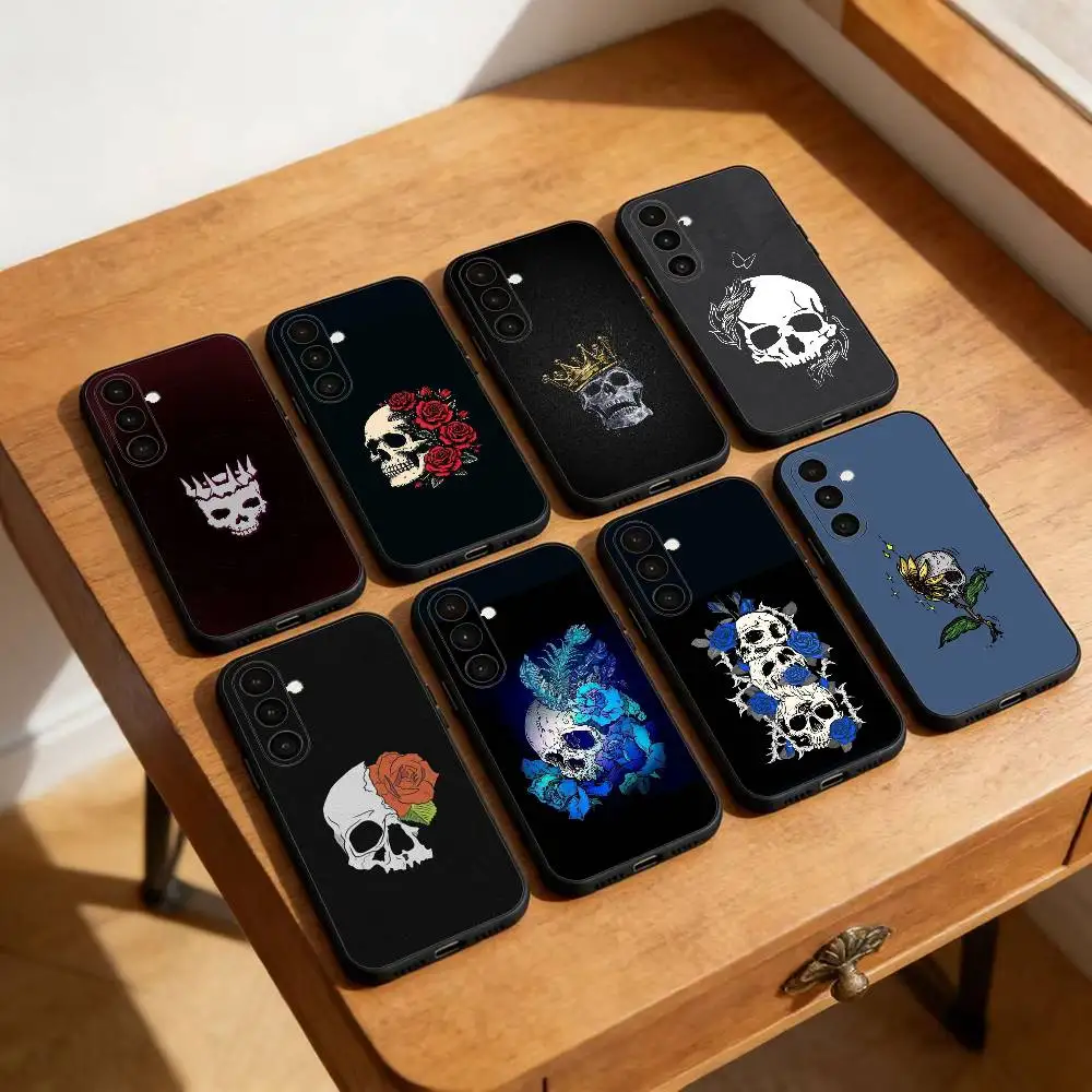 

Skull Art Phone Case For Samsung Galaxy A91,80,73,72 ,71,53,52,32 ,31,22,21s,20,Soft Black Case