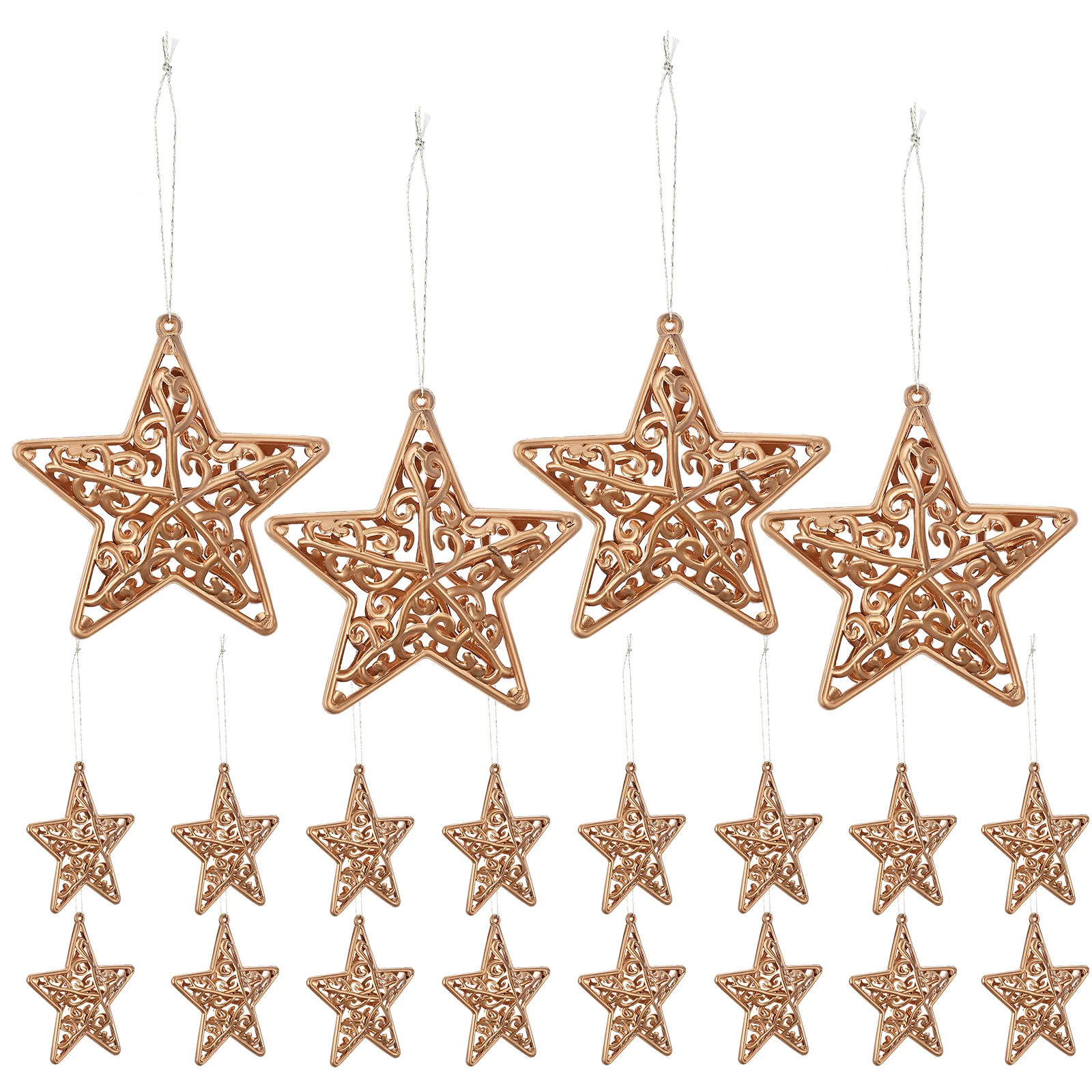 

18pcs 3D Glitter Star Hanging Decorations Christmas Tree Ornaments Wall Home Party Decor Plastic Rustic Wall Hanging Stars