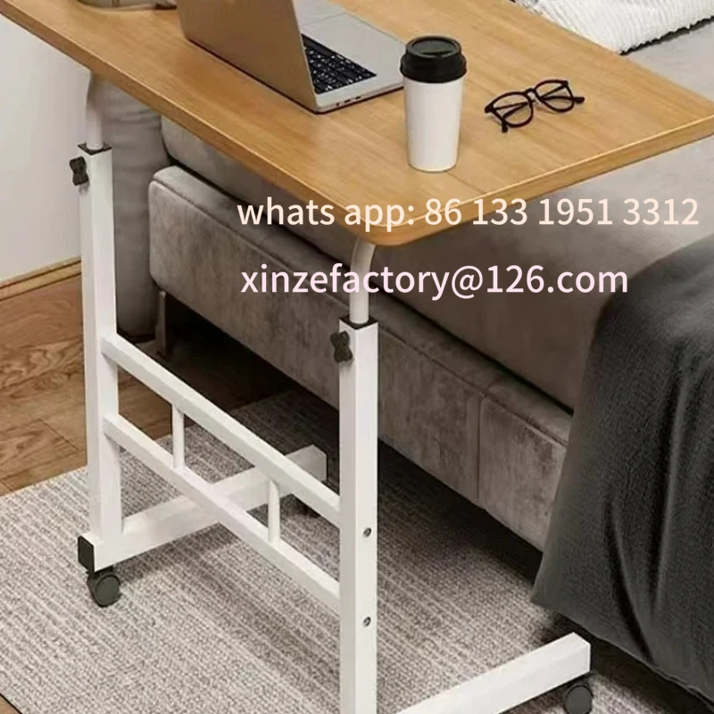 Customizable Height-Adjustable Mobile Desk with Wheels Auxiliary Table