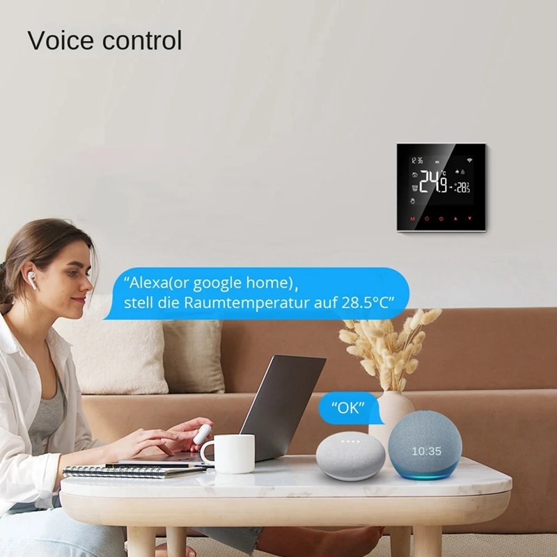Termostato inteligente Tuya Wifi, controlador de temperatura, funciona con Alexa, Google Home, Alice