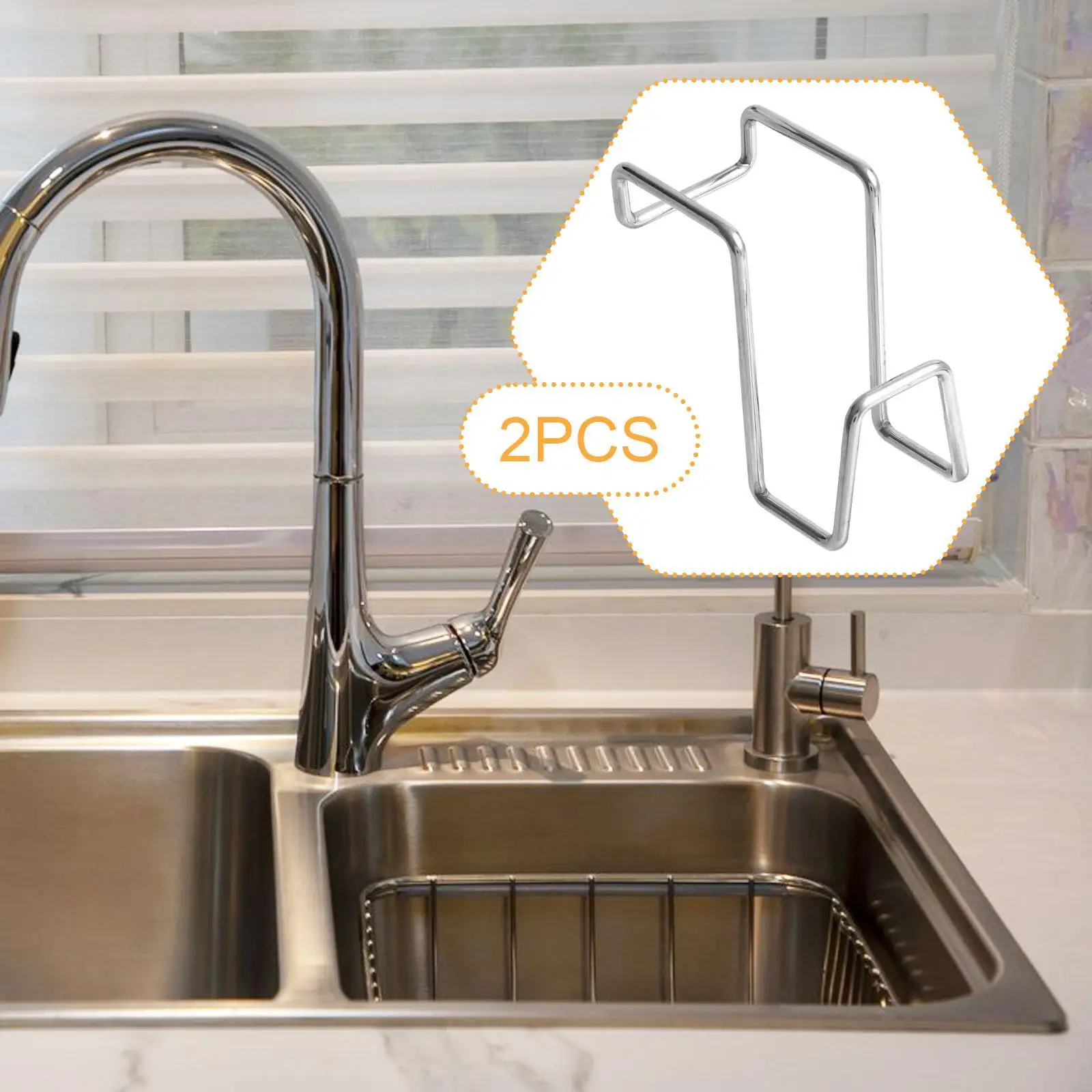 

2x Kitchen Sink Sponge Holders for Dish Washing Sponge Movable Small Hanging