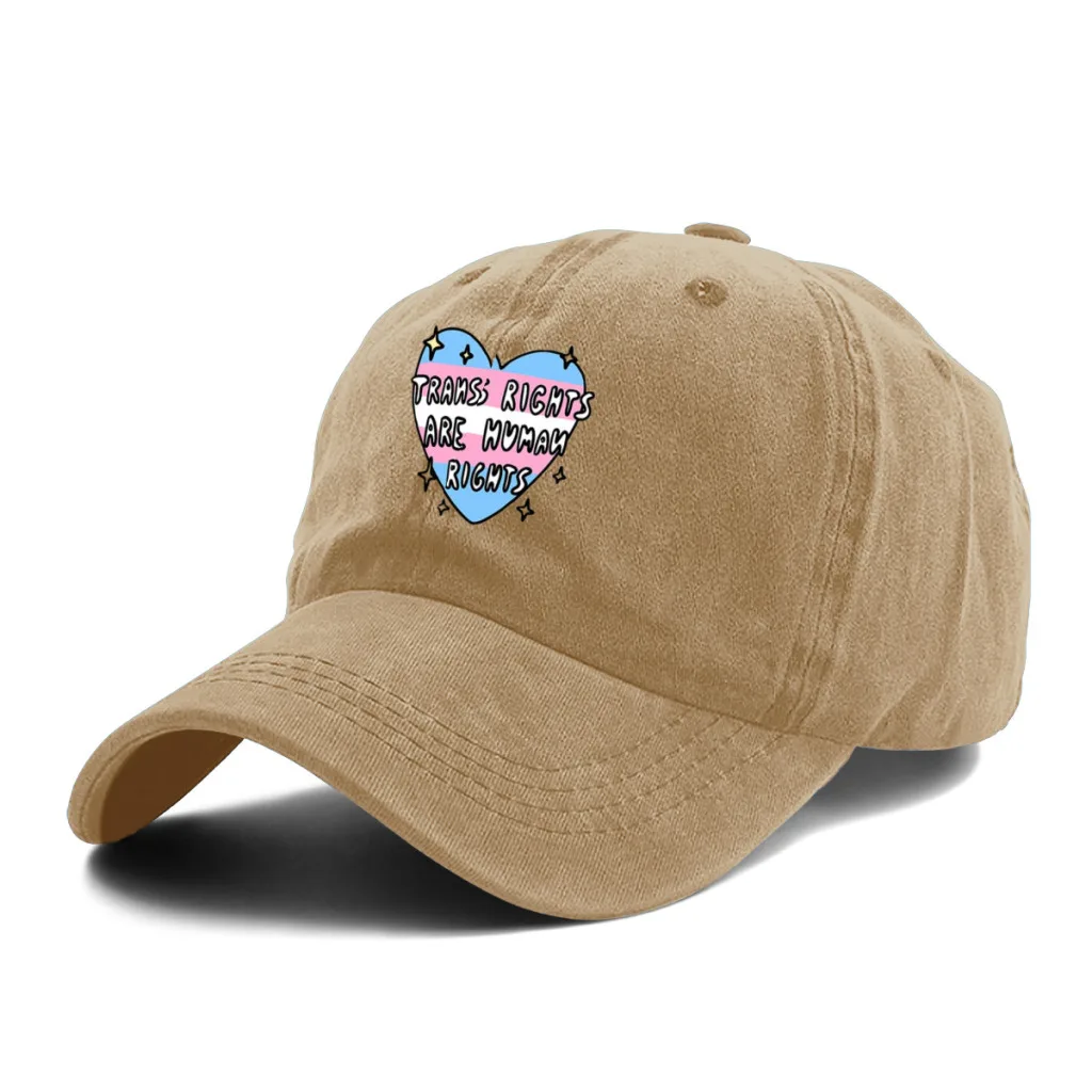 Trans Rights Are Human Rights Unisex Baseball Hat Outdoor Sunscreen Adjustable Snapback Caps Hip Hop Breathable Trucker Hats