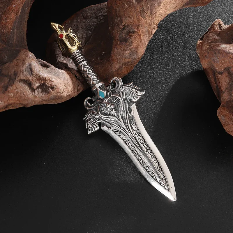 The Lion King's Sword of The Brave Pendant Men's Domineering Personality Trendy Men's Necklace Retro Sword Amulet Pendant