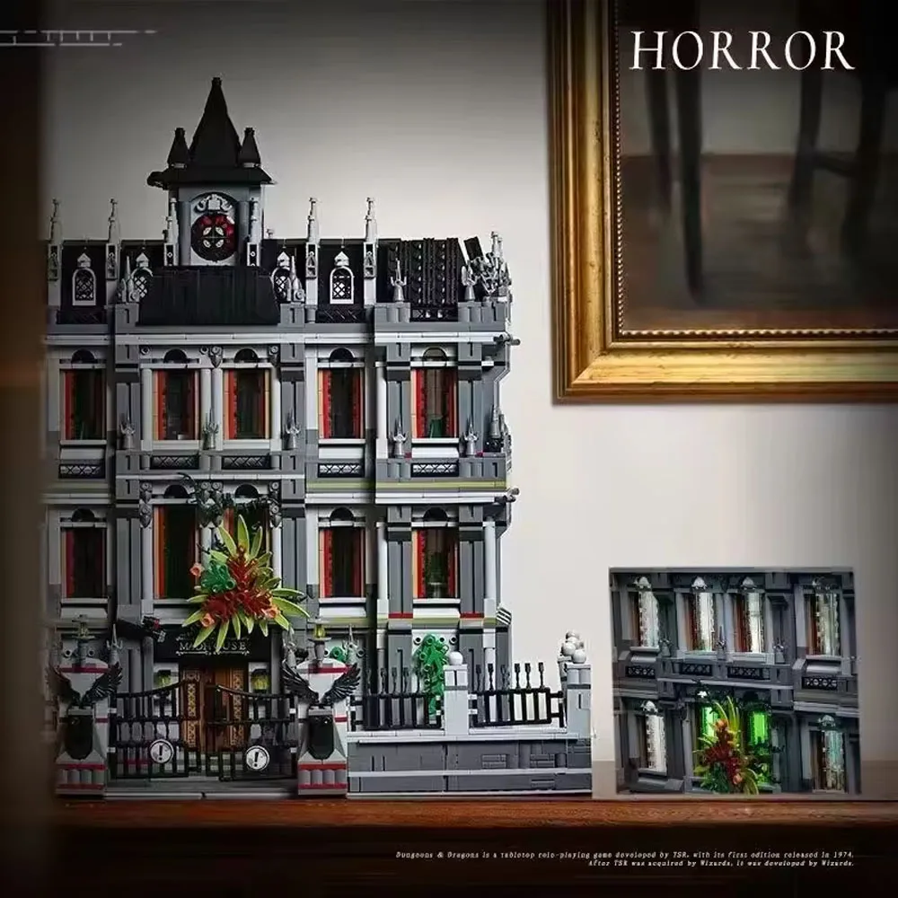 MOC 7537 Elementów Szpital Pszczółkowy Klocki Gotycki Szpital Pszczółkowy Widok Ulicy Zamek Model Architektoniczny Klocki Zabawki Prezent na Halloween dla Dzieci