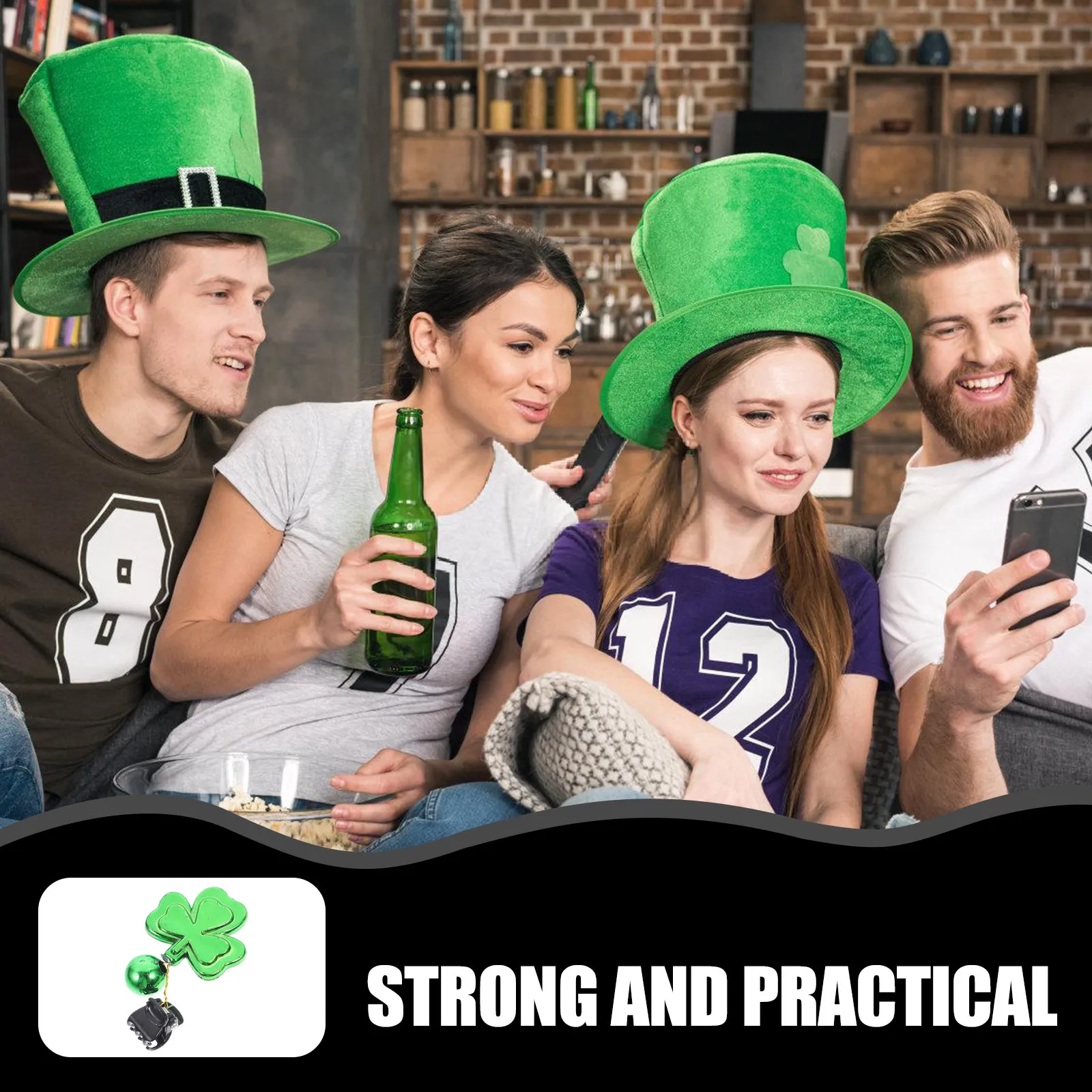 คลิปหนีบหนวดรูปใบโคลเวอร์ 10 ชิ้น สำหรับตกแต่งงานเทศกาล ปาร์ตี้ วันเซนต์แพทริก อุปกรณ์เสริมเครื่องแต่งกาย ประดับหนวดสำหรับผู้ชาย