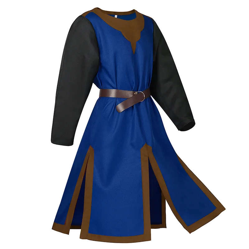 Mens Medieval Costume Halloween Tunic Vintage Shirts Medieval Men\'s Clothes Ethnic Social Shirt Knight Rob Halloween Party Cloth