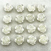 New 15pcs 20mm Colour Rose Flower Acrylic Loose Spacer Beads for Jewelry Making DIY Handmade Clothing Accessories