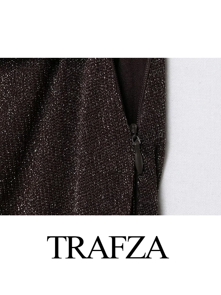 HH Vrouwen Mode Metallic Kleur Lijn Mouwloze Halter Hals Rits Midi Jurk Vrouwen Backless Versieren Effen Lange Jurk Mujer