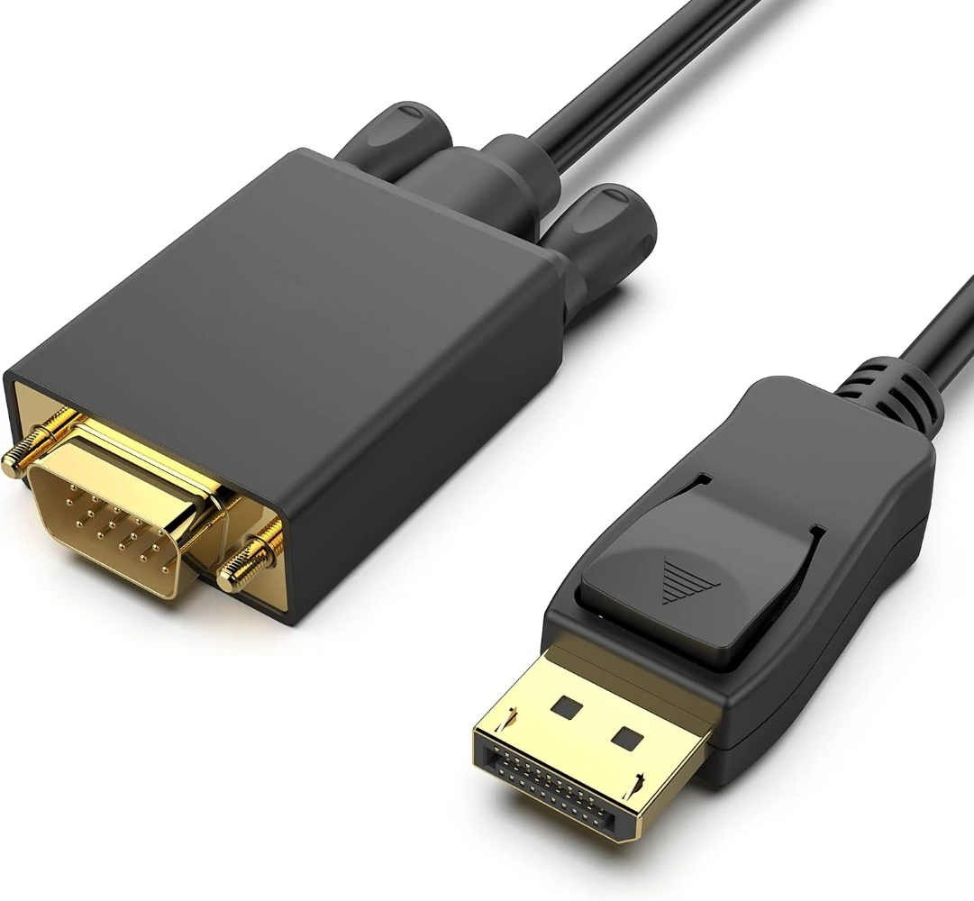 DisplayPort to VGA 6ft Cable DP Computer to VGA Monitor Male to Male Gold-Plated Cord For Lenovo Dell HP ASUS