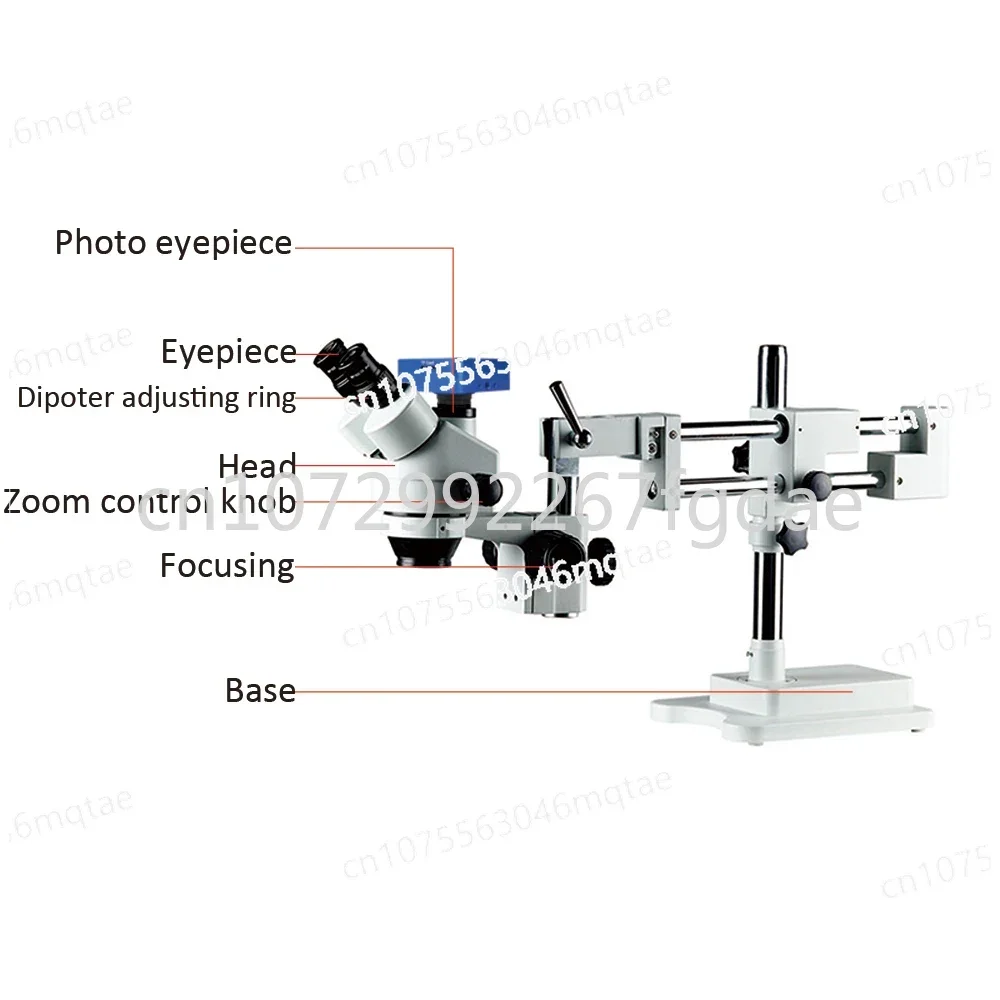 7-45x Triocular Stereoscopic Microscope and Camera USB Stereoscopic Microscope Training Academic Stereoscopic Microscope