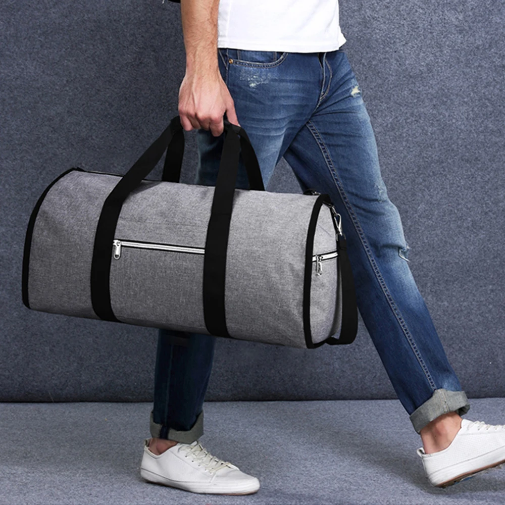 Bolsa de ropa Convertible 2 en 1 con correa para el hombro, bolsa de lona de lujo para ropa, bolso cruzado para hombre y mujer, traje colgante,