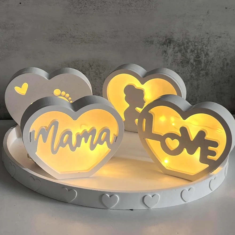 

Creative Hollow Heart-shaped Silicone Mold Handmade Exquisite Atmosphere Lamp Mold DIY Crafts Gift Box Mold Mother's Day