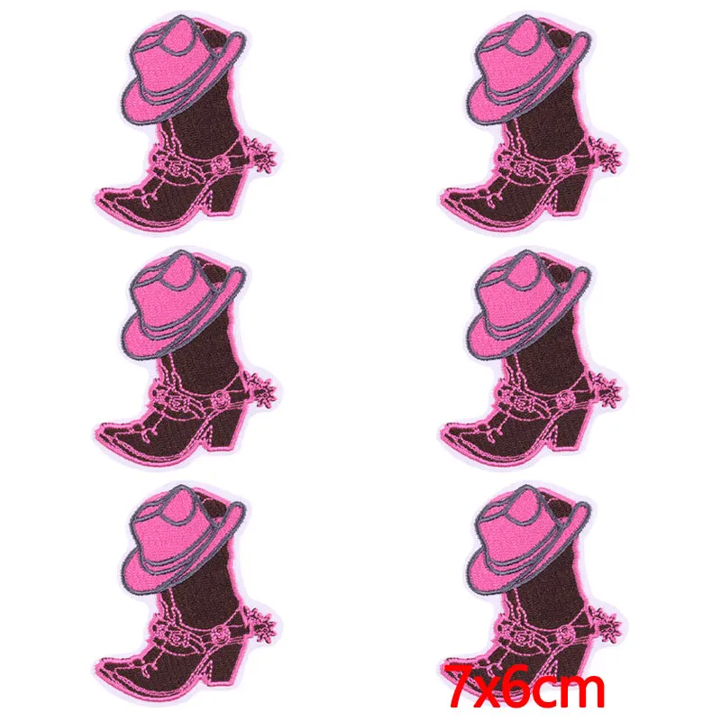 10 pçs atacado botas de cowboy remendo bordado ferro em remendos para roupas remendos termoadesivos em roupas jaquetas emblemas diy