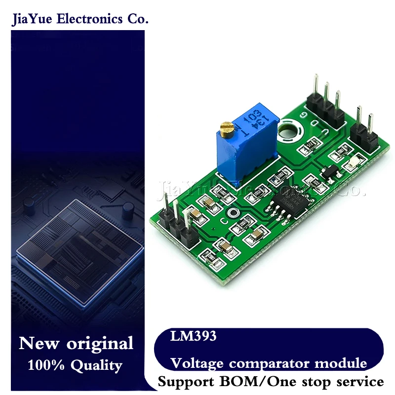 LM393 Voltage comparator module adjustable signal waveform shaping high level dual output LED indication