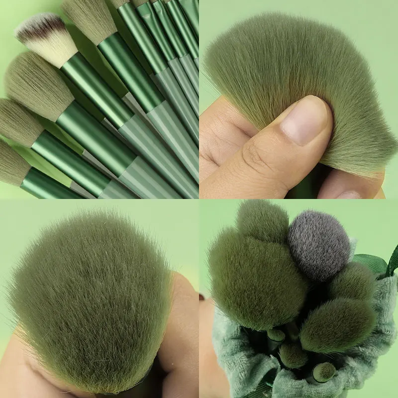 Ensemble de pinceaux de maquillage moelleux doux pour cosmétiques, fond de teint, poudre de fard à barrage, mélange Kabuki, outil de beauté, 13 pièces