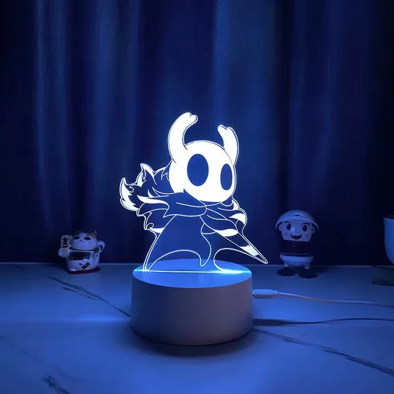 

Ночник Hollow Knight Silksong, 16-цветный пульт дистанционного управления, светодиодная лампа с трещинами на базе аниме, игровой настольный светильник для декора спальни и подарков
