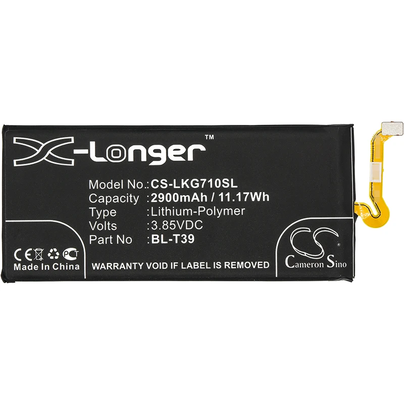 3.85V 2900mAh Battery BL-T39 EAC63878401 for LG G7 ThinQ,G7+,G7 Plus,Q7+,K12+ 2019,Phoenix 5,Arena 2,Prime 2,X2 2019,Q9,X320Q view 3