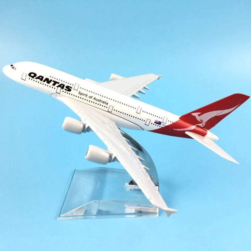 16cm Qantas Airlines A380 Airbus Model Diecast Metal Aircraft Model Airplanes For Aviation Enthusiasts Gifts Room Decoration