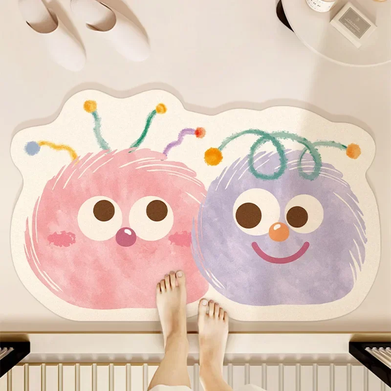 Cartoon Bathroom Floor Mat Water-absorbent Dirt-resistant Bathroom Door Quick-drying Diatom Mud Floor Mat Toilet Non-slip Mat