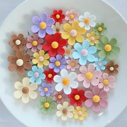 10pcs Cute Cartoon Kawaii Color Flower Series Flat Back Resin DIY Scrapbooking Cabochons Decoration Accessories
