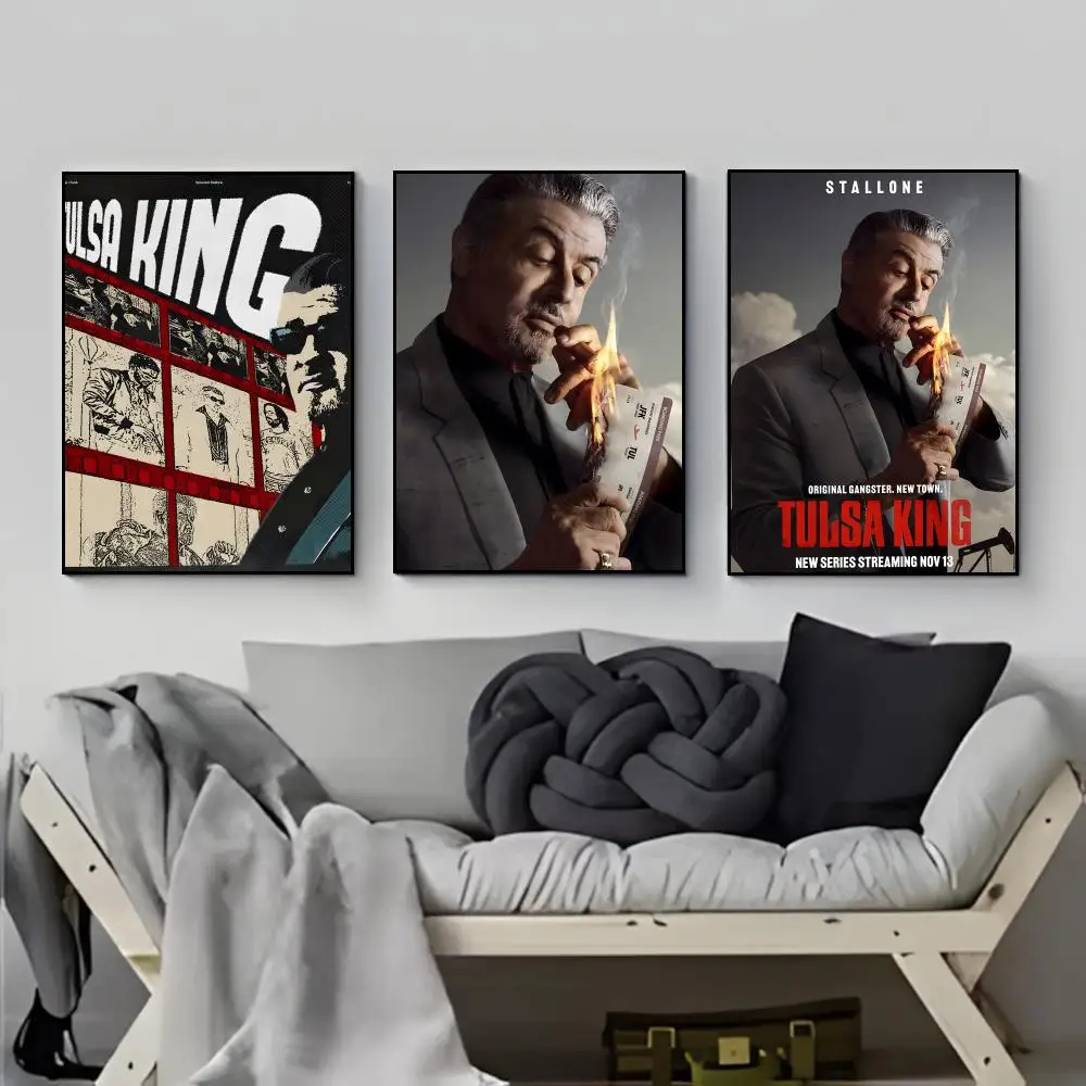 Stoic Mobster Western T-Tulsa King Poster HD  Waterproof Wall Sticker Bar Living Room Decor Gift