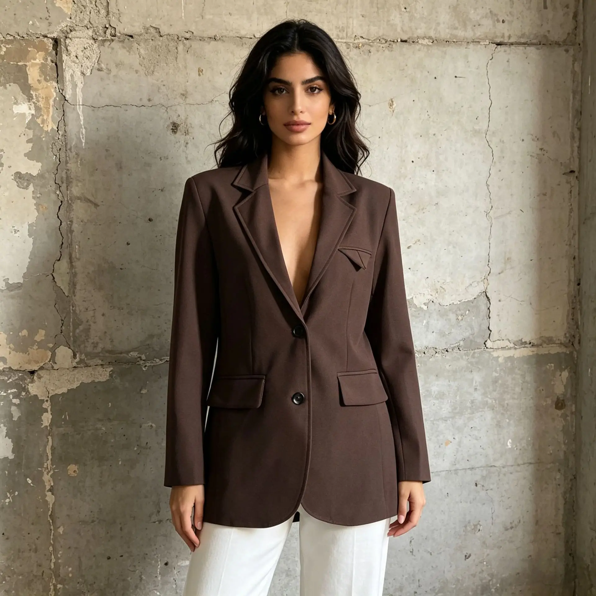 ZAMOR HIGH STREET Women's French Style V-Neck Solid Color Blazer 2026 New Simple Casual High-End Versatile Suit Jacket