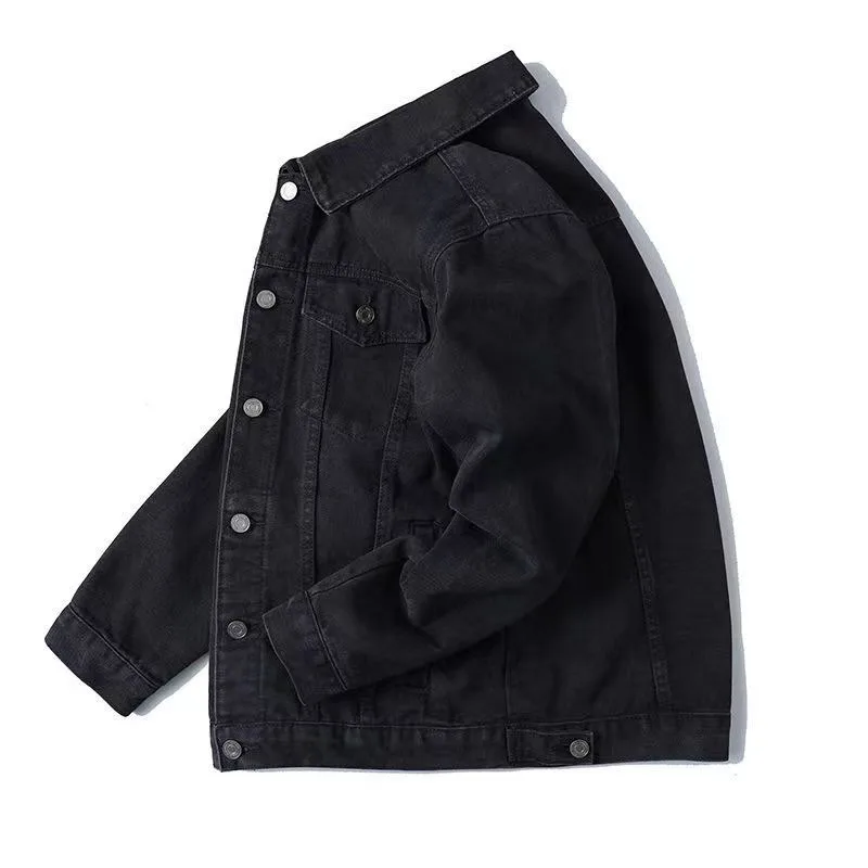 KIDWHXR Denim-Jacken für Herren, Modische Lässige Cargo-Jacke mit Mehreren Taschen, Retro Lose Einreihige Langarm-Jeansjacke für Männer – Detail 5