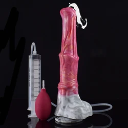 FAAK Large Ejaculation Horse Dildo With Sucker Raw Meat Gory Color Spray Liquid Function Squirting Penis Sex Toys For Women Men