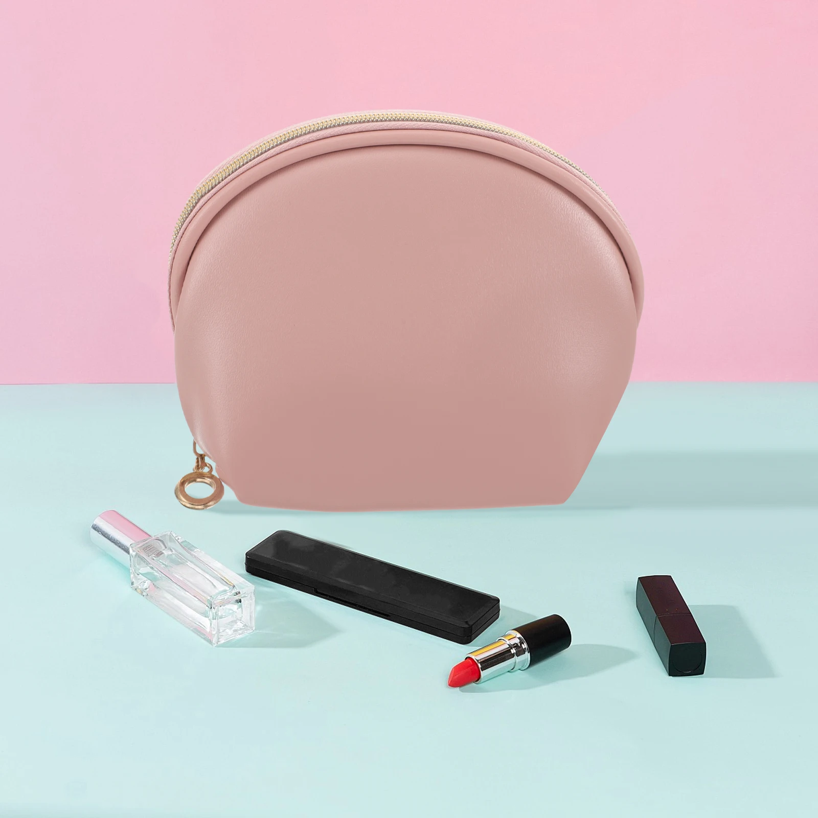 1 قطعة حقيبة ماكياج بولي Travel السفر الوردي أدوات الزينة الصغيرة كيس التخزين النساء العناية بالشعر تصفيف أداة ganizer