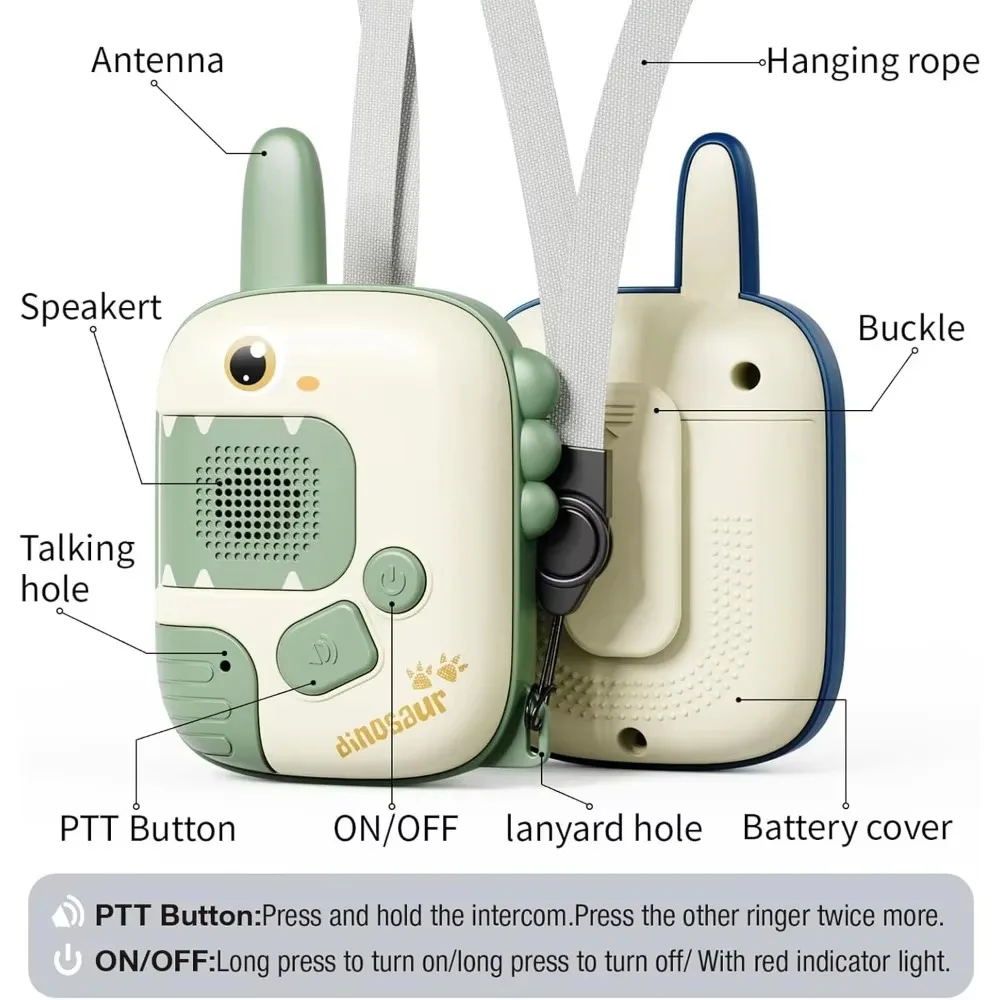 New Cartoon Walkie Talkies Toys Wireless with Wearable Lanyard Transmission Pager Conversation Toys for Kids