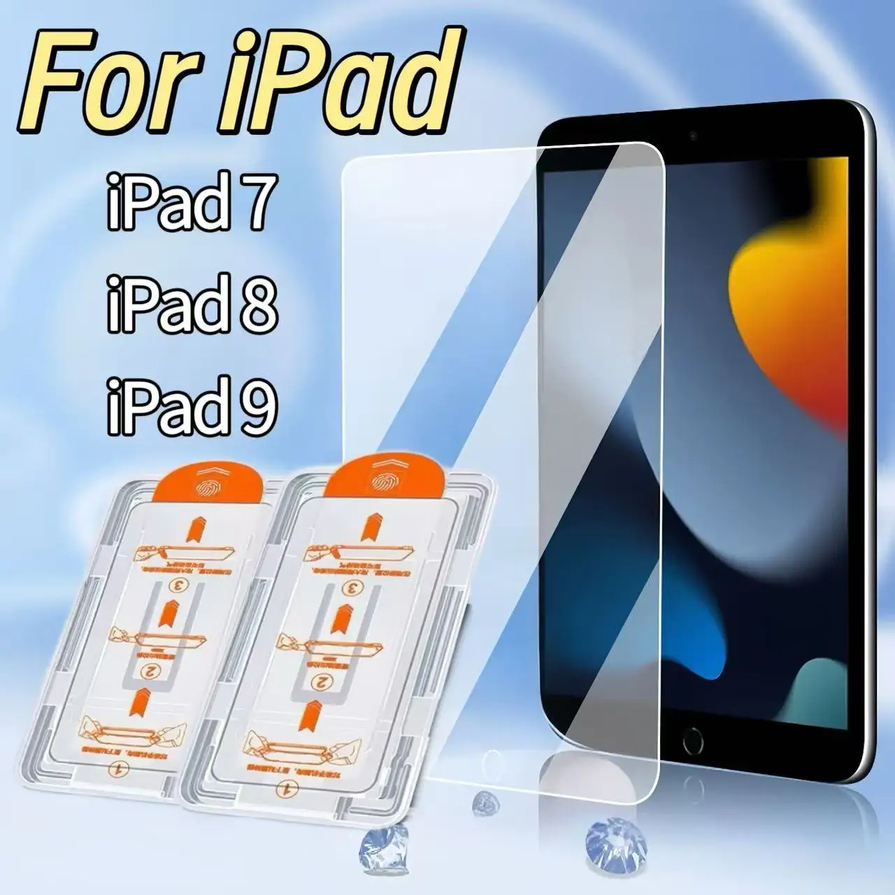 

Защитная пленка для iPad 7 / iPad 8 / iPad 9, 10,2 дюйма, HD-качество, без пузырьков и пыли, 2 шт.