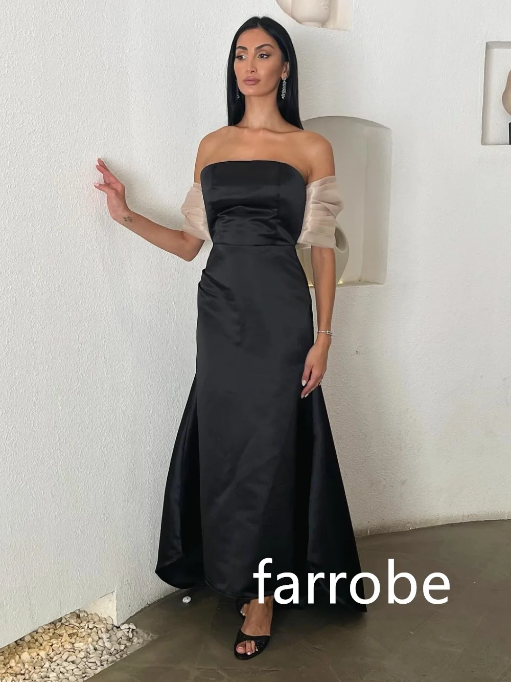 Customized Modern Style Jersey Pleat A-line Strapless Midi Dresses Bespoke Occasion Dresses Pastrol Unisex Chinese Style Formal 