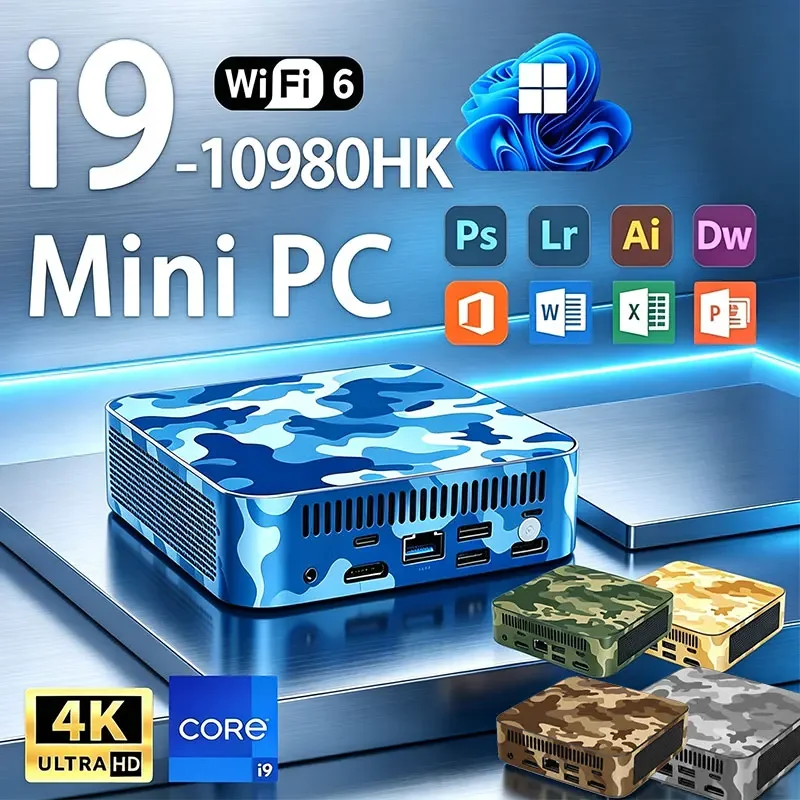 2026 Mini PC Core i9 10980HK Windows 11 Computer 16GB RAM 1TB M.2 SSD Portable Gaming Computer 60Hz 4K HD Mini Desktop PC Gamer