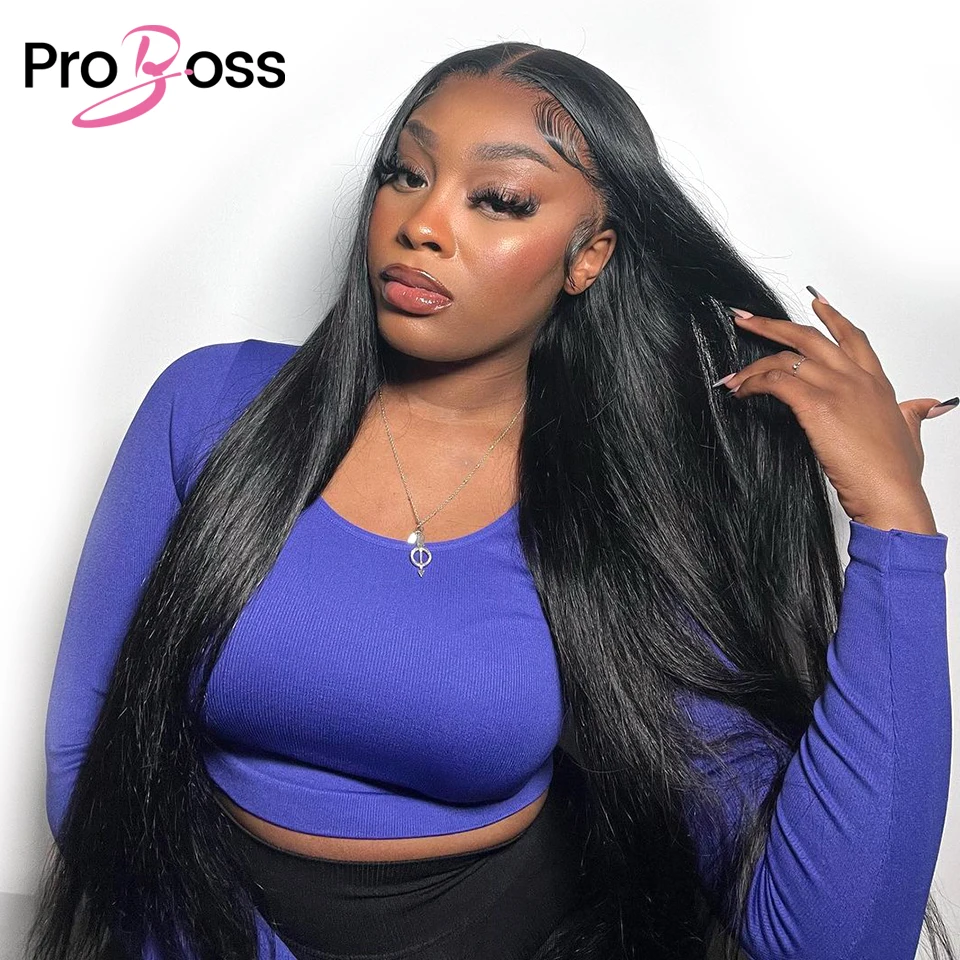 

Proboss Hair Bone Straight Brazilian Hair 13x4 HD Lace Frontal Wig Pre Plucked 13x6 Human Hair 4x4 Closure Human Hair Wig