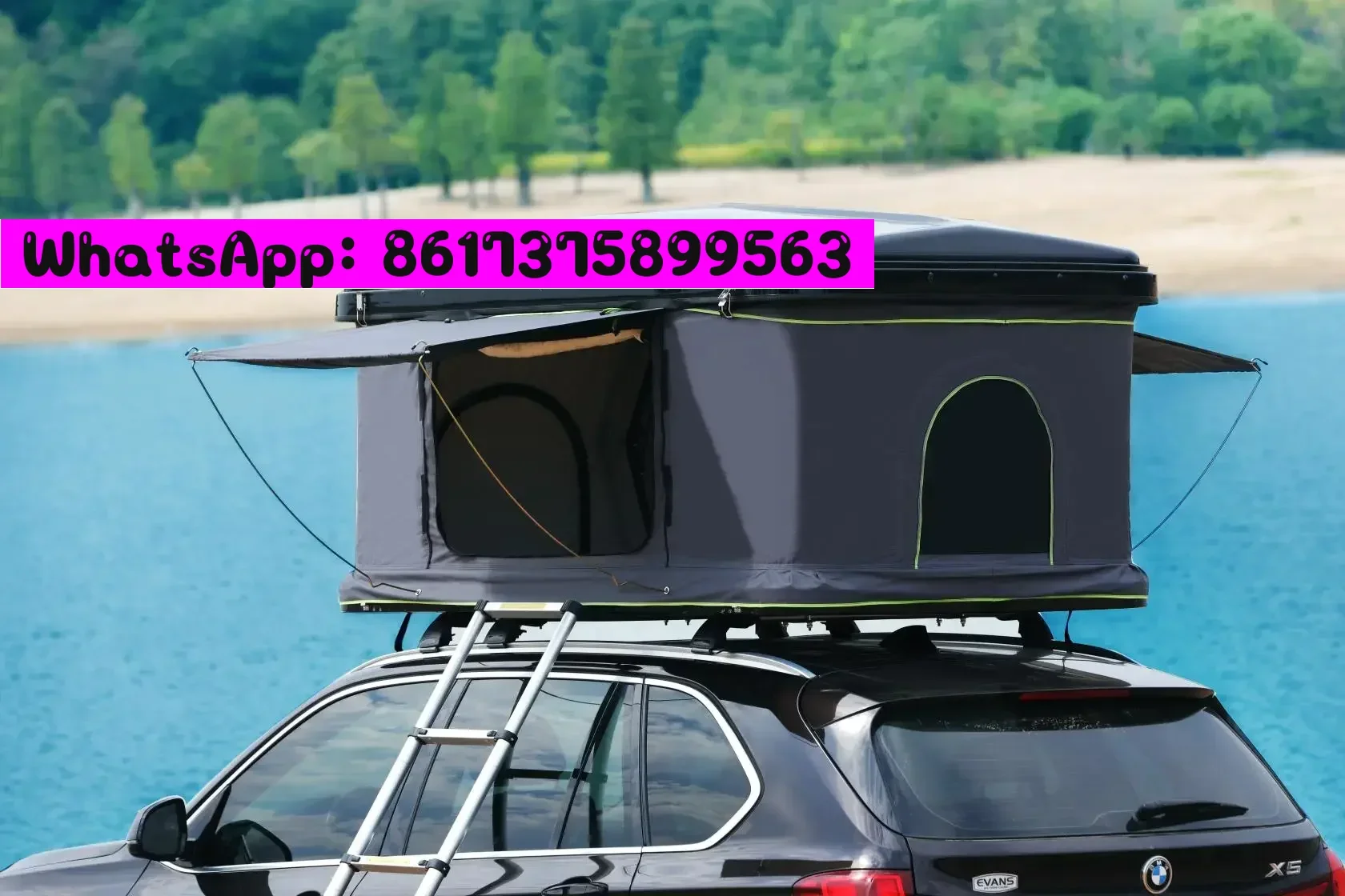 New val camper trailer car roof tent box clamshell aluminium roof top tent and awning