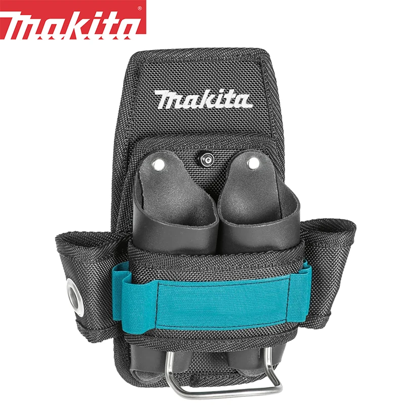 Makita-portátil Pendurado Martelo Ferramenta Bolsa Assento de Aço Inoxidável Couro Ampla Faca Titular Repair Waist Pack E15285