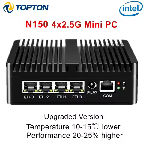 Topton 12th Gen Intel Twin Lake N150 Soft Router J6412 J5005 6305 4*2.5G LAN Fanless Mini PC pfSense Firewall Appliance AES-NI