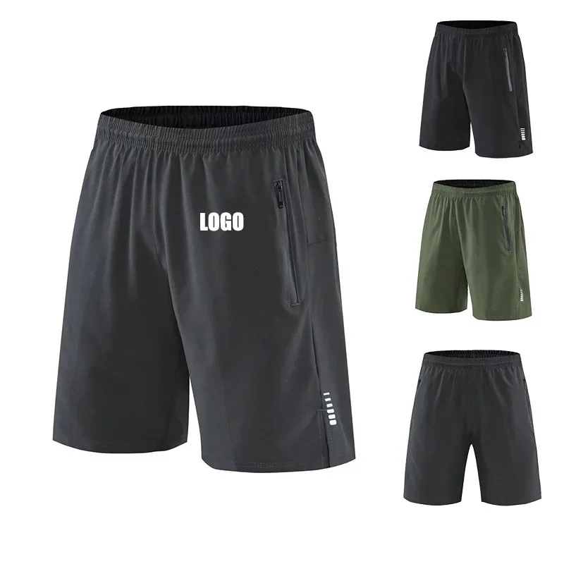 

Новые летние мужские быстросохнущие спортивные штаны с логотипом на заказ, свободные повседневные шорты для бега на открытом воздухе, фитнеса и велоспорта