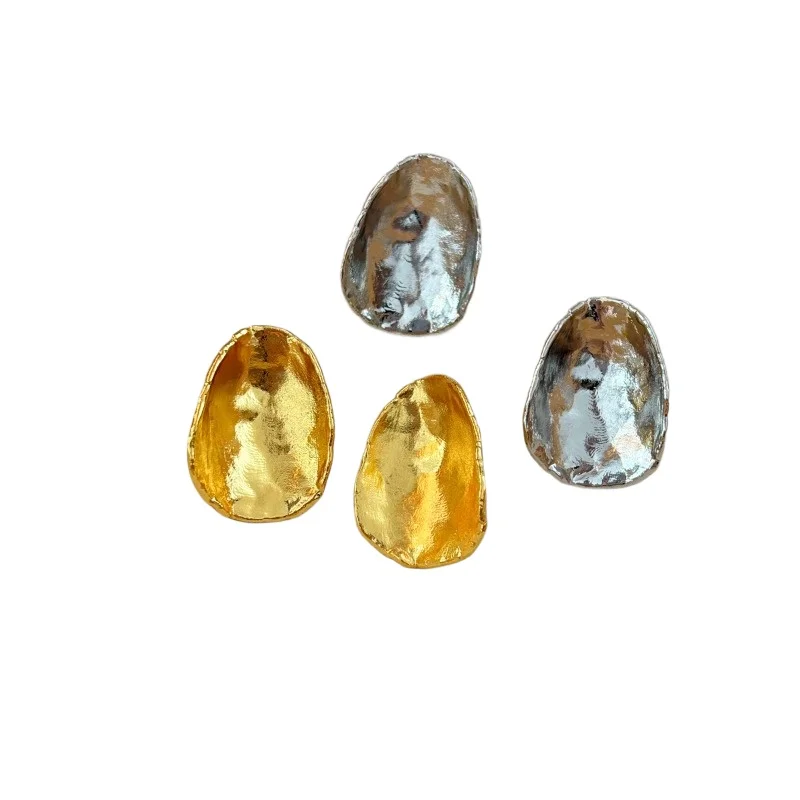 

Texture curved irregular piece earrings simple exaggerated oval earrings
