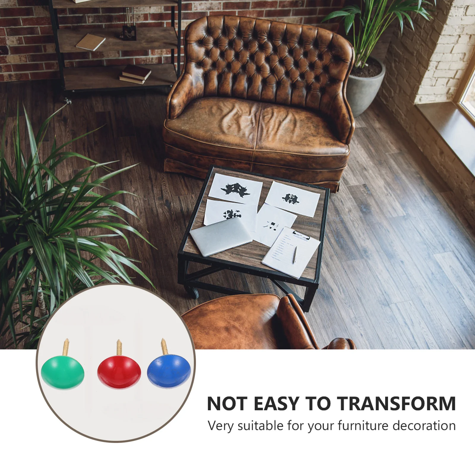 60 قطعة مسامير المفروشات الزخرفية الملونة جولة رئيس الحديد Thumbtacks للأسرة الحرف الخشبية المنزلية تحديد الملحقات