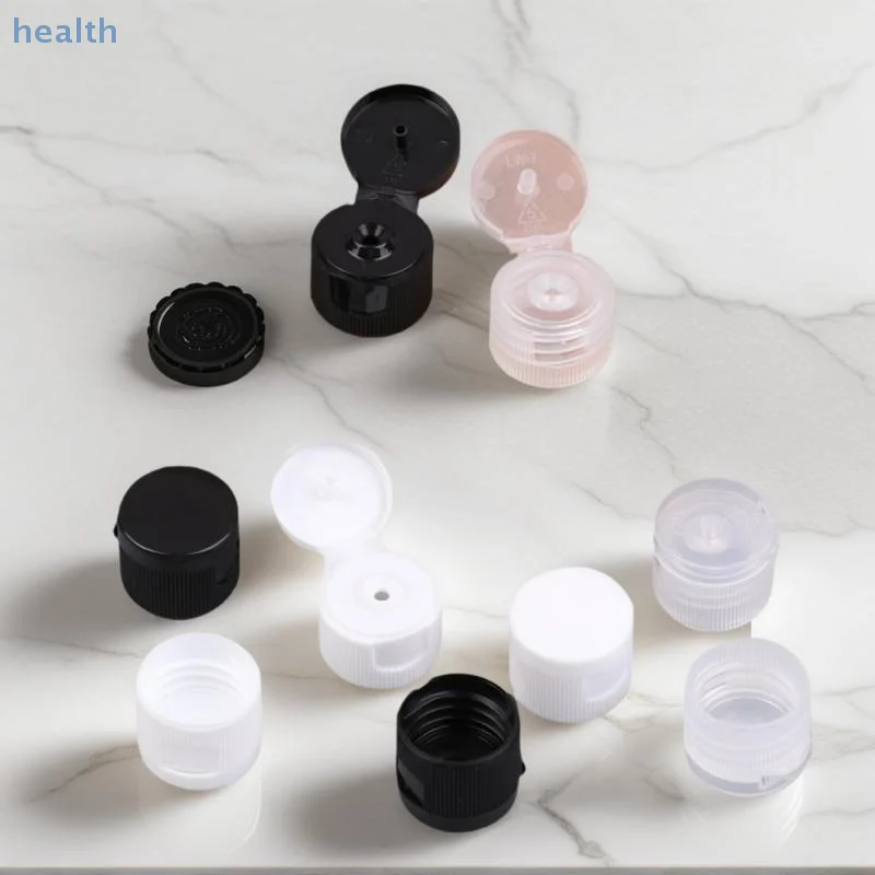 10 pezzi diametro 18/20/ 24 mm tappo di bottiglia di plastica coperchio con patta di ricambio per bottiglia di lozione/toner accessori per tappo di bottiglia cosmetica