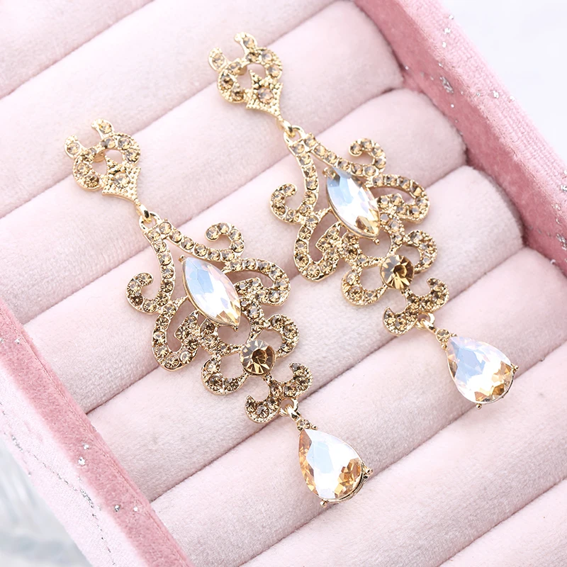 Veyofun Vintage Rhinestone Lady Drop Earrings Classic Crystal Dangle Earrings Fashion Jewelry for Women New Wholesale