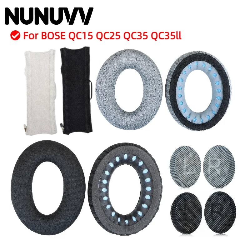 

NUNUVV Replacement High Quality Foam Breathable mesh Earmuffs For BOSE QC15 QC25 QC35 QC35ll Headphones Cover Accessories