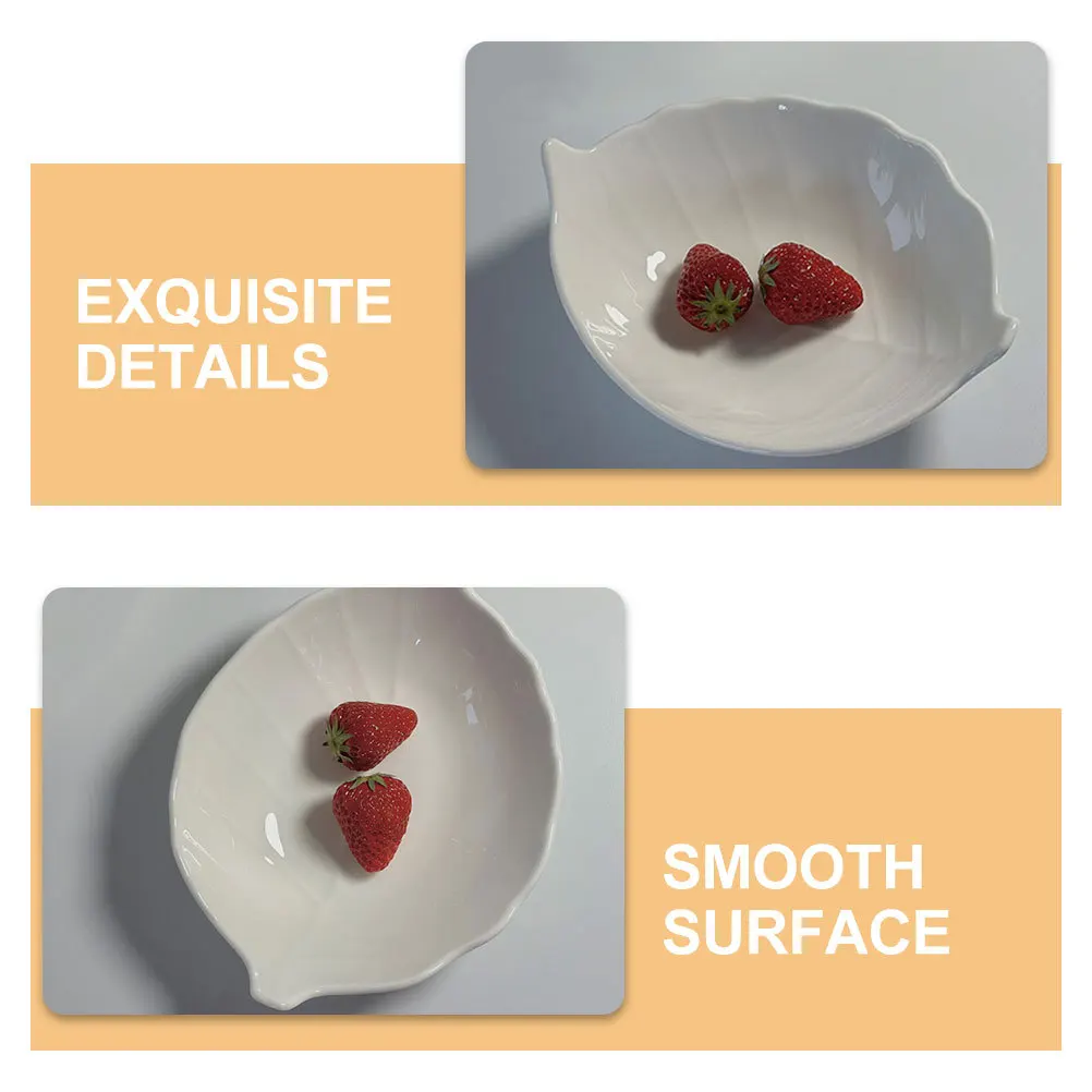 

Ceramic Tray Leaf Shape Storage Holder Unique Tableware Artwork Craft Home Use Fruit Plate Practical Decorative Desktop Decor