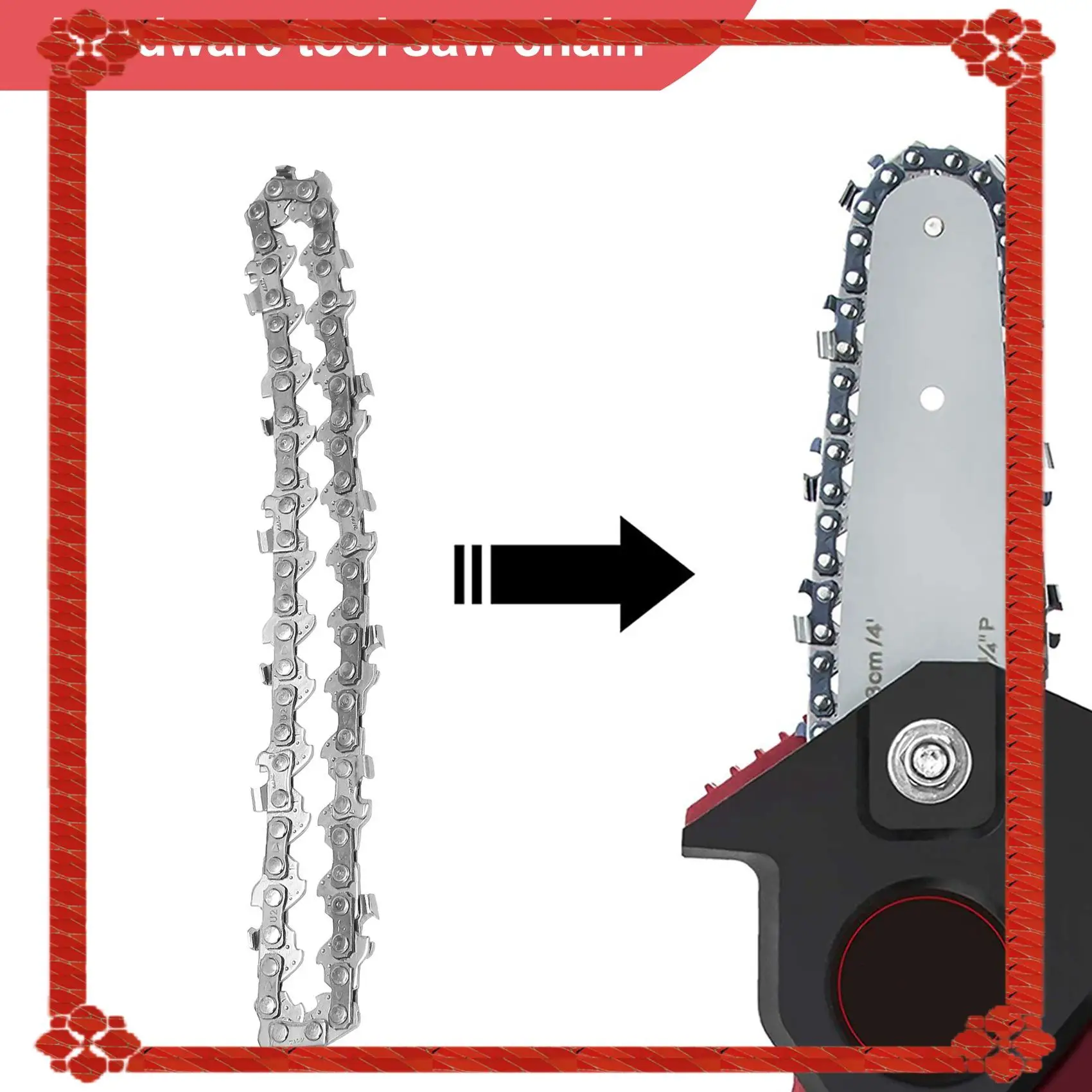

24-Hour Delivery 2Pcs 4-Inch 1/4Inch Guide Saw Chain Mini Chainsaw Chain For 4 Inch Cordless Electric Protable Battery Handheld