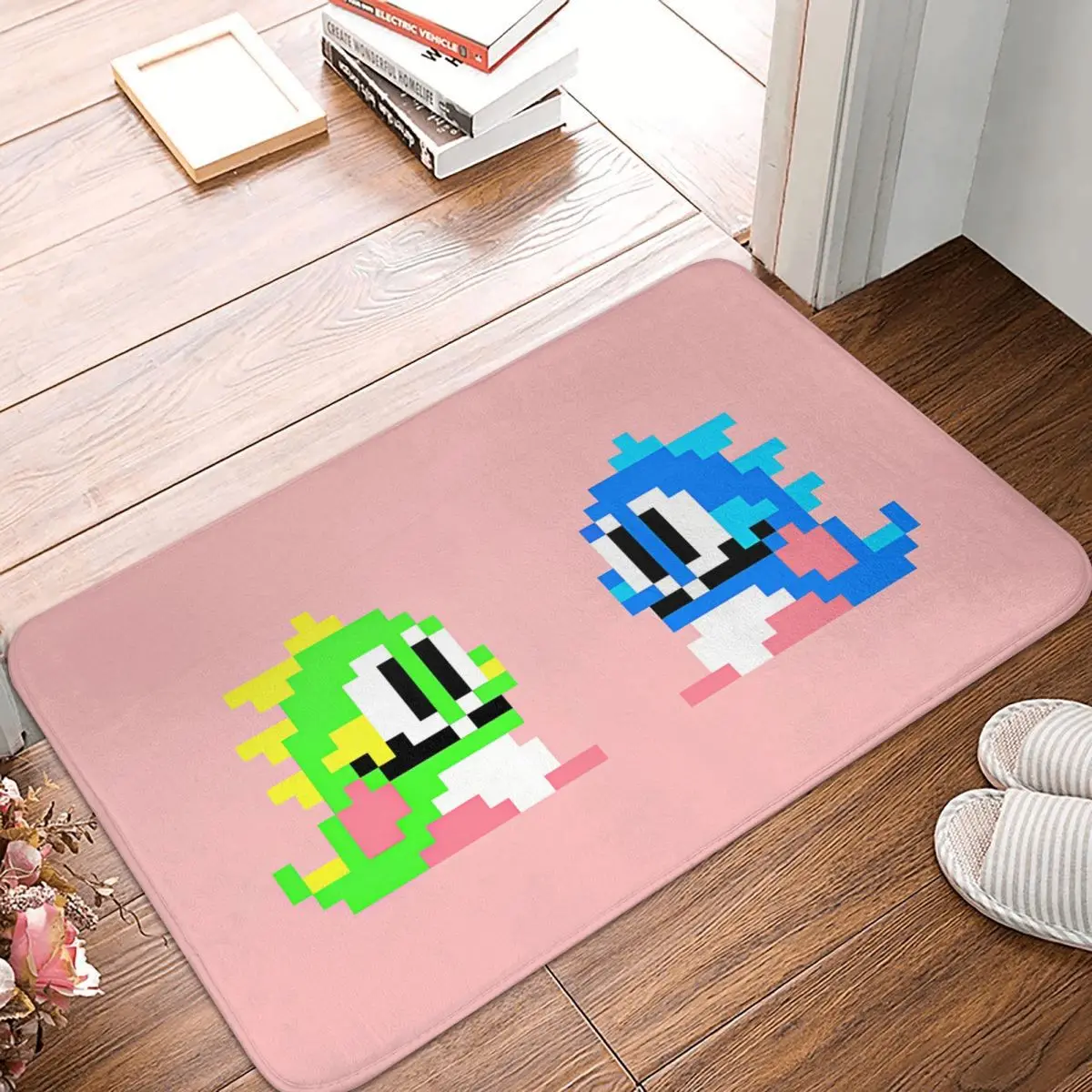 8-Bit Dragons Bubble Bobble Game Dragon Non-slip Rug Doormat Kitchen Mat Hallway Carpet Welcome Decorative