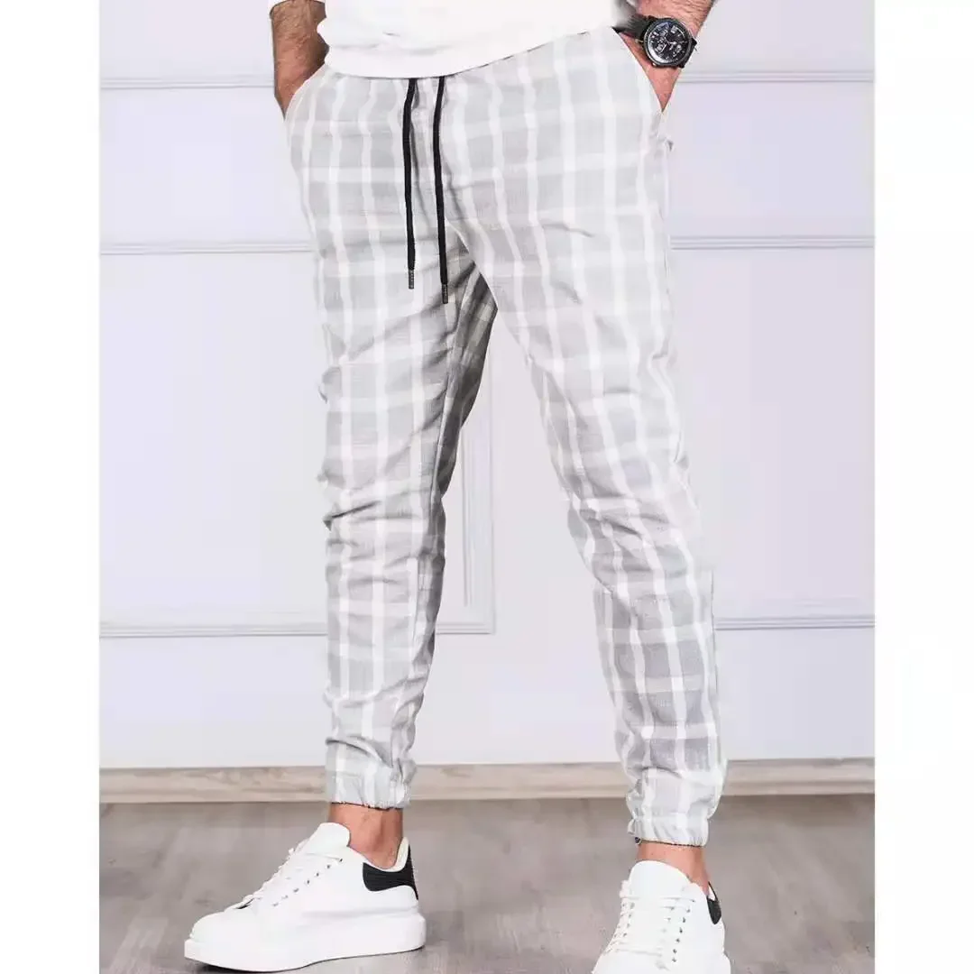 Pantaloni casual a righe da uomo personalizzabili