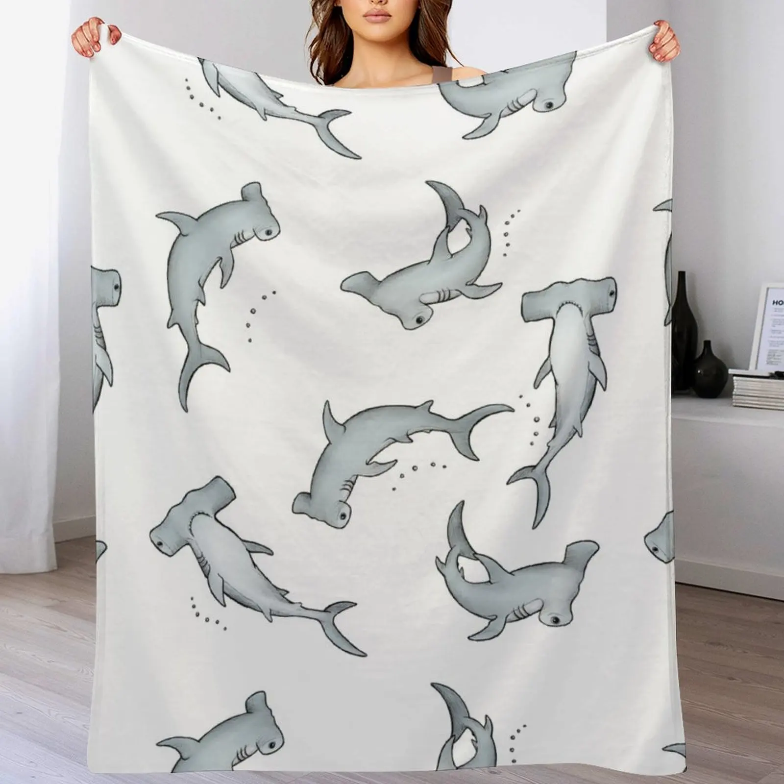 

Hammerhead Sharks Throw Blanket Luxury Throw Plaid Loose Quilt Blankets