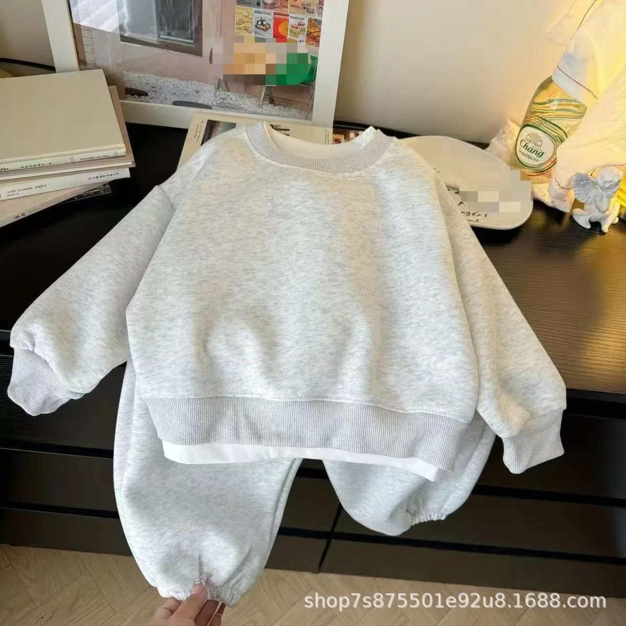 Herbstliche Kinder-Sweatshirt-Sets, Kinderbekleidung mit langen Ärmeln, Freizeitanzug für Jungen und Mädchen, Pullover + Hose, 2-teiliges Herbst-Trainingsanzug-Set für Teenager. – Detail 8